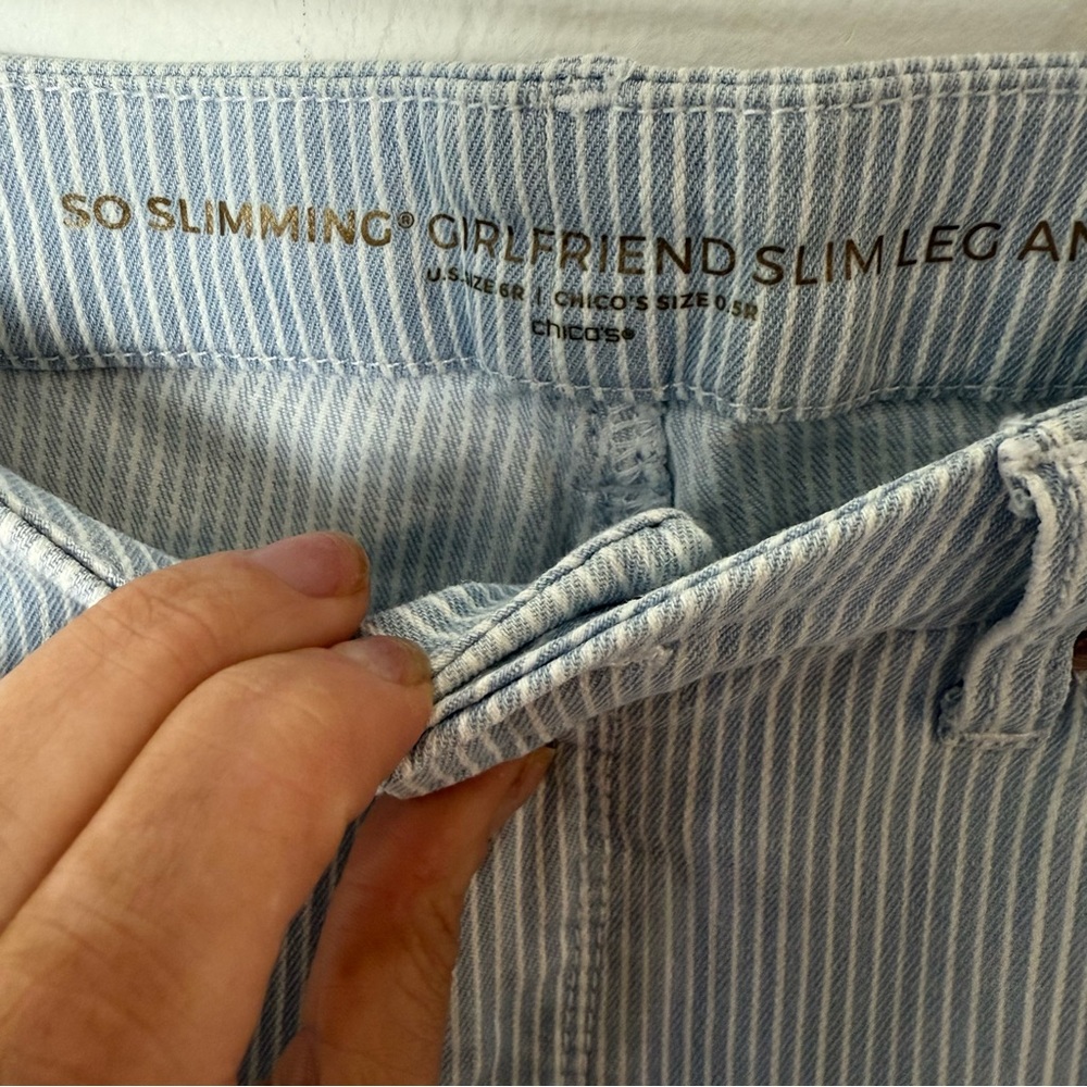 Chico’s So Slimming Girlfriend Slim Leg Jeans – Pinstripe - Picture 4 of 5